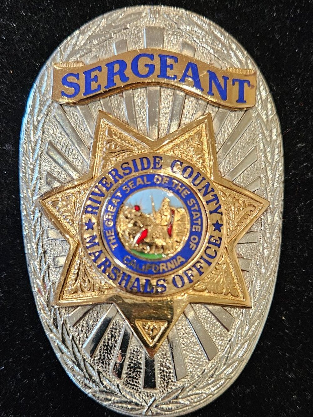 RIVERSIDE COUNTY CALIFORNIA - SERGEANT - MARSHAL BADGE
